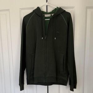 Lacoste Forest Green Zip-Up Hoodie